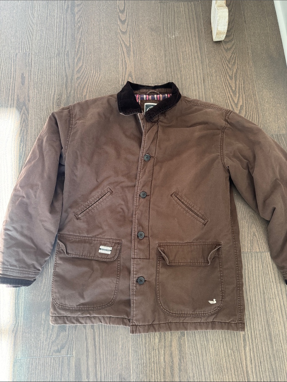 Southern Marsh Brown Field Jacket with Dark Corduroy Collar-Size Large
